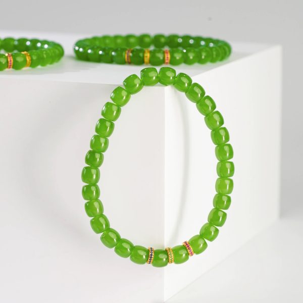 High-Color Apple Green Jade Bracelet