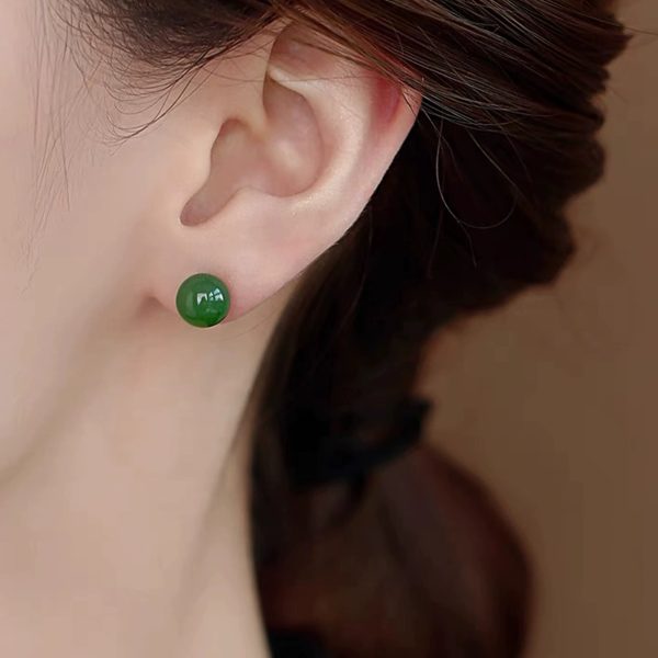 Green Jade Earrings - Image 2