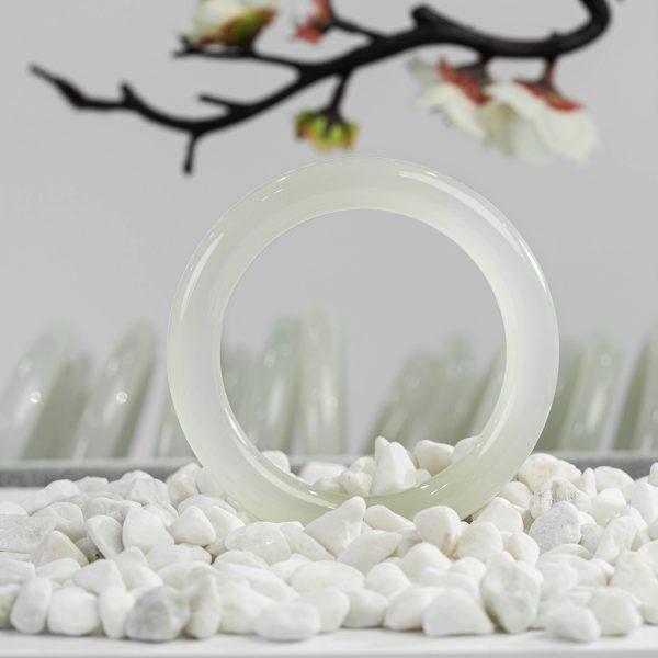 White Ice Jade Bangle - Image 2