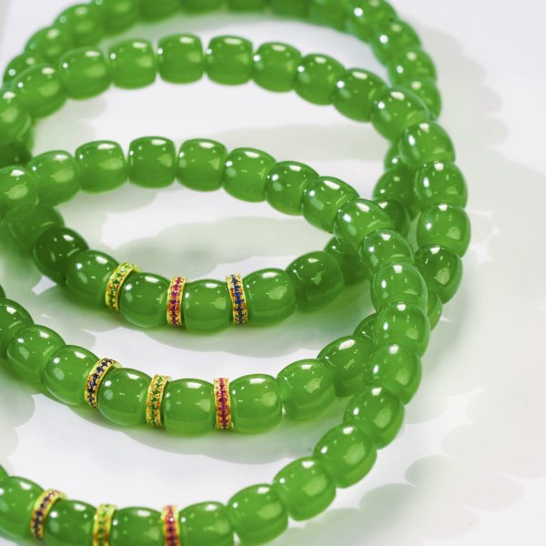 High-Color Apple Green Jade Bracelet