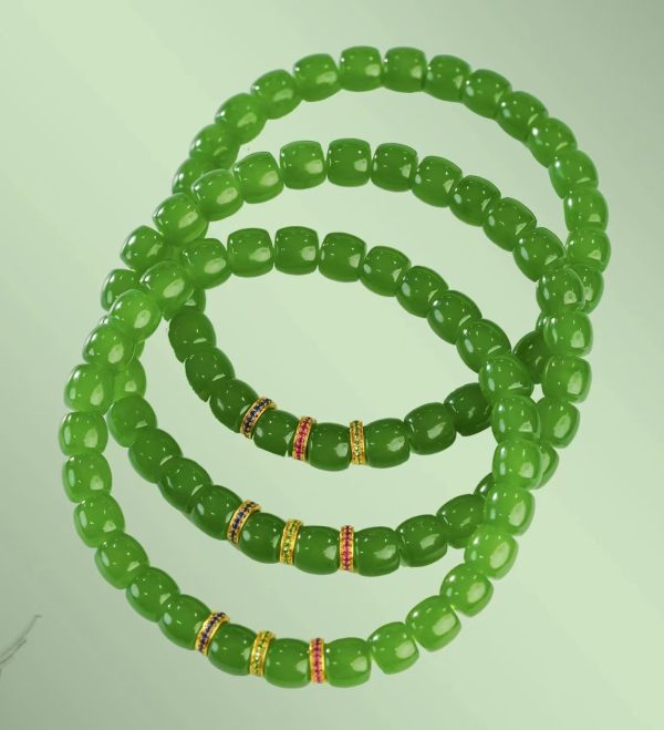 High-Color Apple Green Jade Bracelet